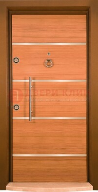 Коричневая входная дверь c МДФ панелью ЧД-11 в частный дом В Ижевске