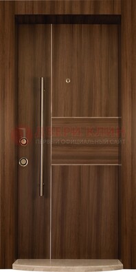 Коричневая входная дверь c МДФ панелью ЧД-12 в частный дом В Ижевске