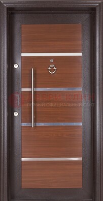 Коричневая входная дверь c МДФ панелью ЧД-27 в частный дом В Ижевске