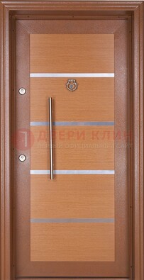 Коричневая входная дверь c МДФ панелью ЧД-33 в частный дом В Ижевске