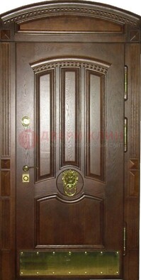 Хорошая стальная арочная дверь с декоративным элементом ДА-23 В Ижевске