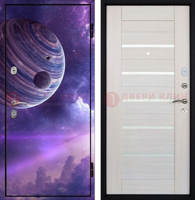 Стальная дверь с фотопечатью планеты ДФ-19 В Ижевске