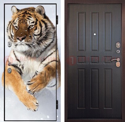 Металлическая дверь с фотопечатью тигра ДФ-1 в Лыткарино