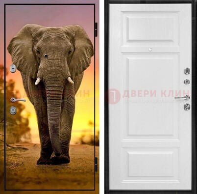 Металлическая дверь с фотопечатью слона ДФ-30 В Ижевске