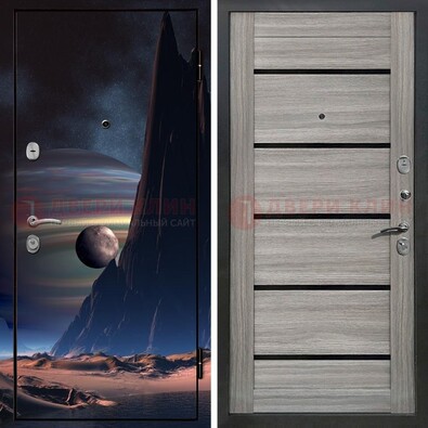 Стальная дверь с фотопечатью космоса ДФ-49 В Ижевске