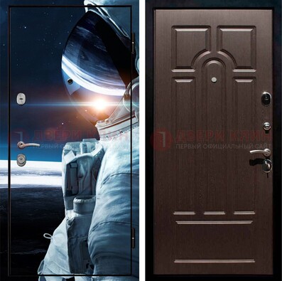 Стальная дверь с фотопечатью космонавта ДФ-4 В Ижевске