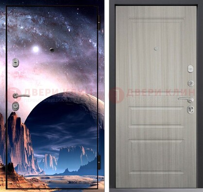 Железная дверь с фотопечатью космоса и планеты ДФ-50 В Ижевске