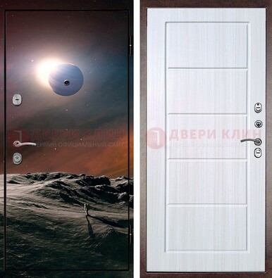 Стальная дверь с фотопечатью планет ДФ-8 В Ижевске