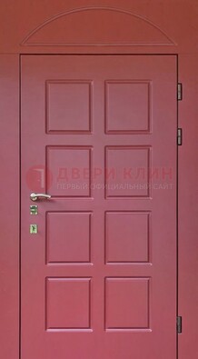 Красная стальная дверь с верхней фрамугой ДФГ-13 В Ижевске