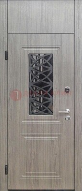Металлическая дверь Винорит стекло и ковка с фрамугой ДФГ-33 В Ижевске