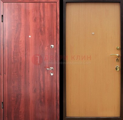 Красная железная дверь с ламинатом ДЛ-3 В Ижевске
