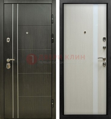 Морозостойкая темная металлическая дверь с МДФ ДМ-164 В Ижевске