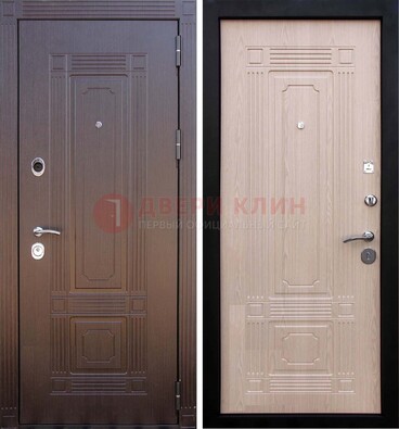 Коричневая входная дверь с МДФ ДМ-173 для кирпичного дома В Ижевске
