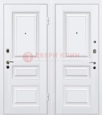 Белая металлическая дверь с МДФ ДМ-179 В Ижевске