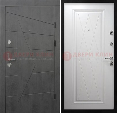 Темная железная дверь МДФ с рисунком ДМ-194 в Лосино-Петровсом