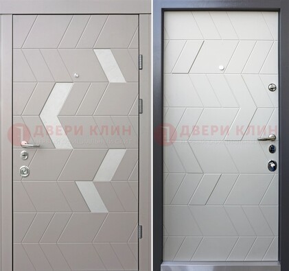 Темная металлическая дверь со светлой МДФ внутри ДМ-203 В Ижевске