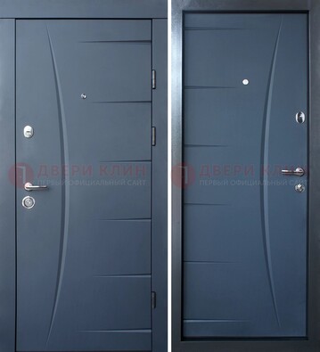 Серая входная дверь с фигурной фрезеровкой МДФ ДМ-213 В Ижевске
