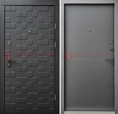 Темная стальная филенчатая дверь с МДФ ДМ-221 в Ногинске