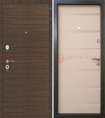 Коричневая  железная дверь c фрезерованной МДФ ДМ-248 В Ижевске