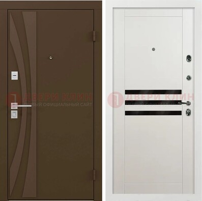 Стальная коричневая дверь с МДФ панелями ДМ-293 В Ижевске