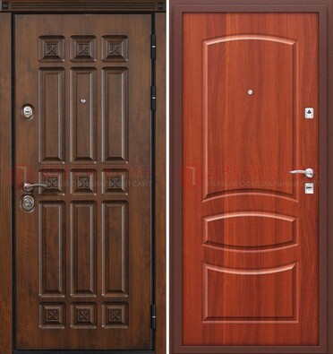 Темная металлическая дверь с МДФ и узором ДМ-364 В Ижевске