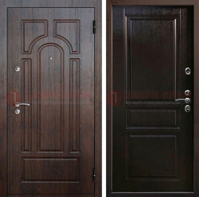 Железная дверь с коричневыми панелями МДФ ДМ-382 в Краснодаре