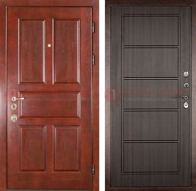 Красная металлическая дверь с МДФ в квартиру ДМ-387 В Ижевске