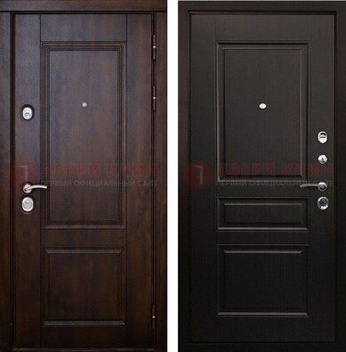 Классическая железная дверь с темными МДФ панелями ДМ-390 В Ижевске