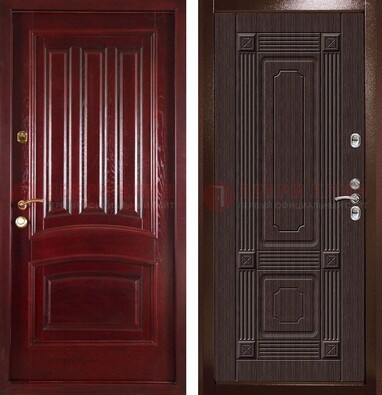 Красная стальная дверь с филенчатой МДФ ДМ-398 В Ижевске