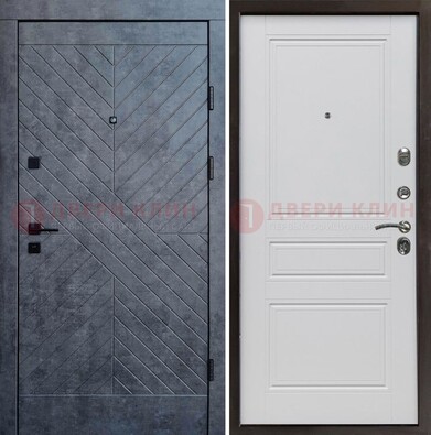 Серая металлическая дверь с декоративной МДФ ДМ-439 в Краснодаре