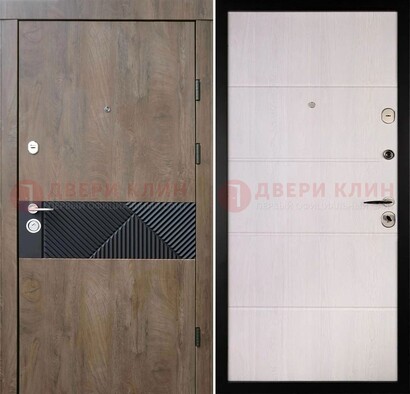 Современная стальная дверь с МДФ в квартиру ДМ-444 в Видном