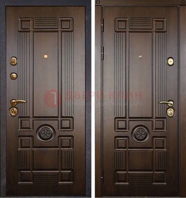 Квартирная коричневая железная дверь с МДФ ДМ-45 В Ижевске