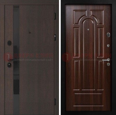 Темная входная дверь с МДФ панелями в квартиру ДМ-499 В Ижевске