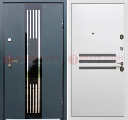 Темная квартирная дверь с разными МДФ ДМ-504 В Ижевске