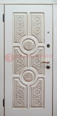 Уличная белая дверь для загородного дома с МДФ ДМ-529 В Ижевске