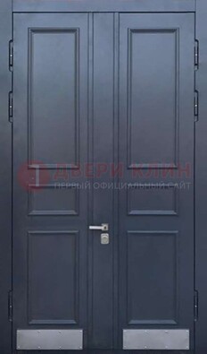 Черная двухстворчатая дверь для улицы с МДФ ДМ-535 В Ижевске