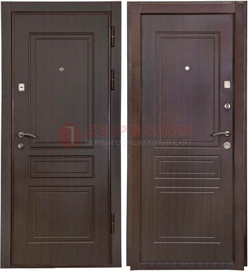 Антивандальная коричневая железная дверь с МДФ ДМ-61 В Ижевске