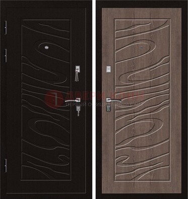Темная железная дверь с порошковым окрасом ДП-127 В Ижевске