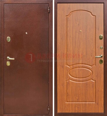Коричневая стальная дверь с порошковым напылением ДП-137 В Ижевске