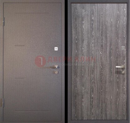Серая металлическая дверь с порошковым напылением ДП-148 В Ижевске