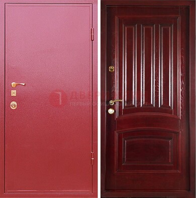 Красная металлическая дверь с порошковым напылением ДП-165 В Ижевске