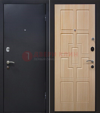 Черная железная дверь с порошковым покрытием ДП-187 В Ижевске