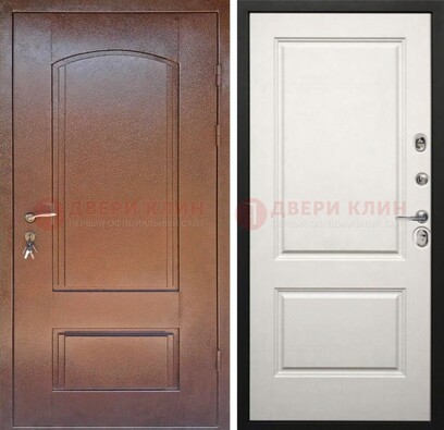 Железная дверь с порошковым покрытием Медный антик со светлой МДФ ДП-234 В Ижевске