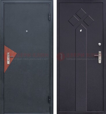 Черная входная дверь с порошковым напылением и узором внутри ДП-241 В Ижевске