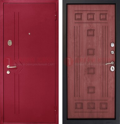 Красная железная дверь с порошковым напылением ДП-242 В Ижевске