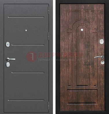 Железная дверь Антик серебро с порошковым напылением и МДФ Тисненый орех ДП-260 В Ижевске