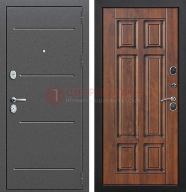 Стальная дверь с порошковым покрытием Антик серебро и филенчатой МДФ ДП-267 В Ижевске