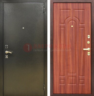 Входная темно-серая дверь с порошковой отделкой и МДФ Миланский орех ДП-281 В Ижевске