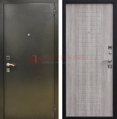 Железная темная дверь с порошковым покрытием и филенчатой МДФ ДП-297 В Ижевске