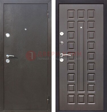 Коричневая железная дверь с порошковым окрасом ДП-63 В Ижевске
